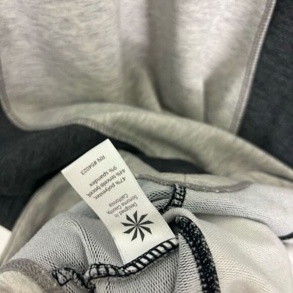 Athleta Light & Dark Grey Colorblock Long Sleeve Terry Cloth Sweater Dress Size - Picture 6 of 7